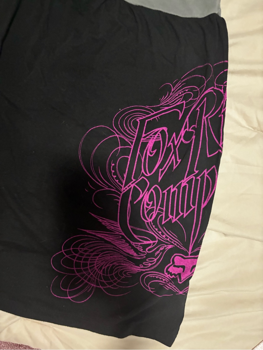Fox Black Tube Top with Pink Graphic